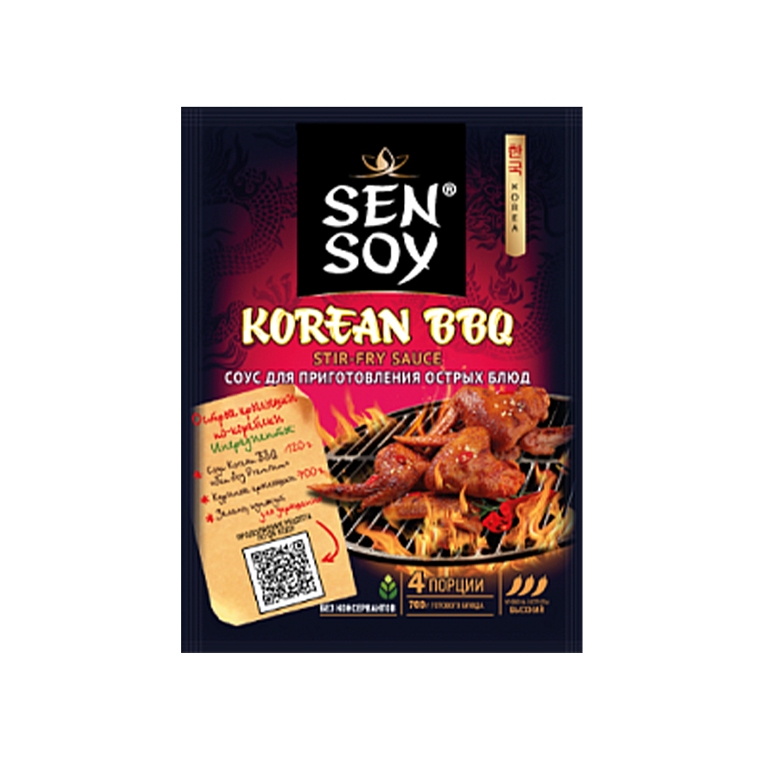 Соус Барбекю для острых блюд Корейский BBQ SEN SOY, пакет, 120 гр, 15  шт/упак, Россия - купить оптом в Калининграде