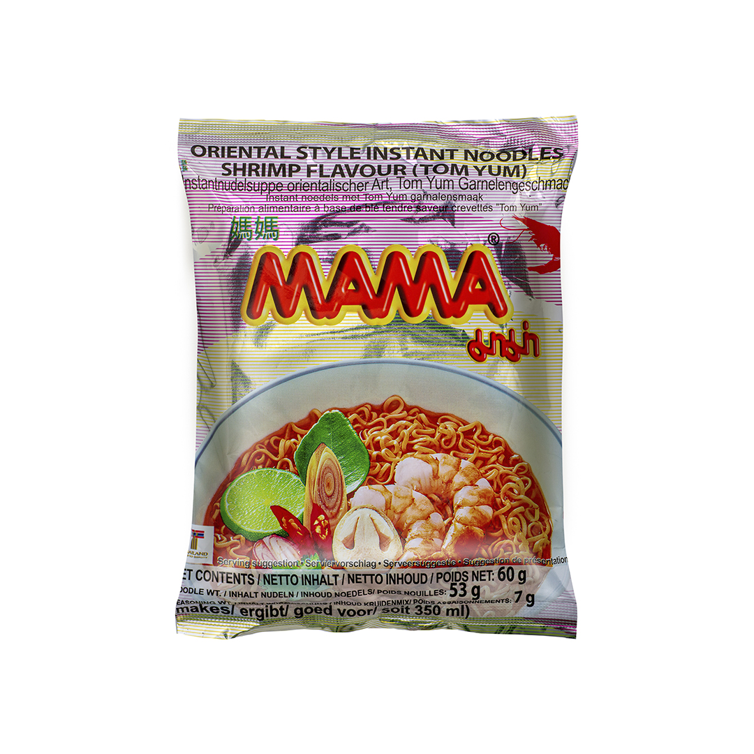 Лапша б/п пшеничная Суп Том Ям с морепродуктами острая MAMA, пакет, 60 гр,  30 шт/кор, Таиланд - купить оптом в Калининграде